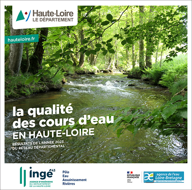 Couverture Plaquette suivi qualité cours d'eau Haute-Loire 2023